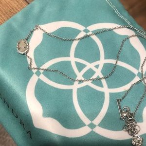 Chelsea silver necklace in iridescent drusy.